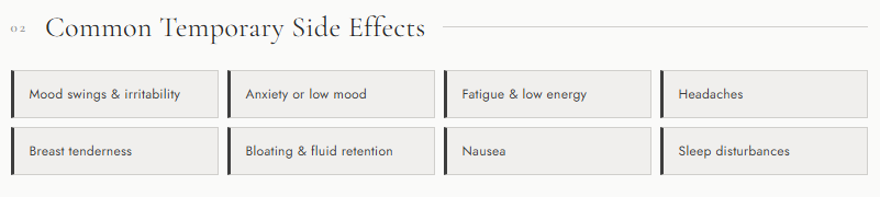 Common Temporary Side Effects of HRT